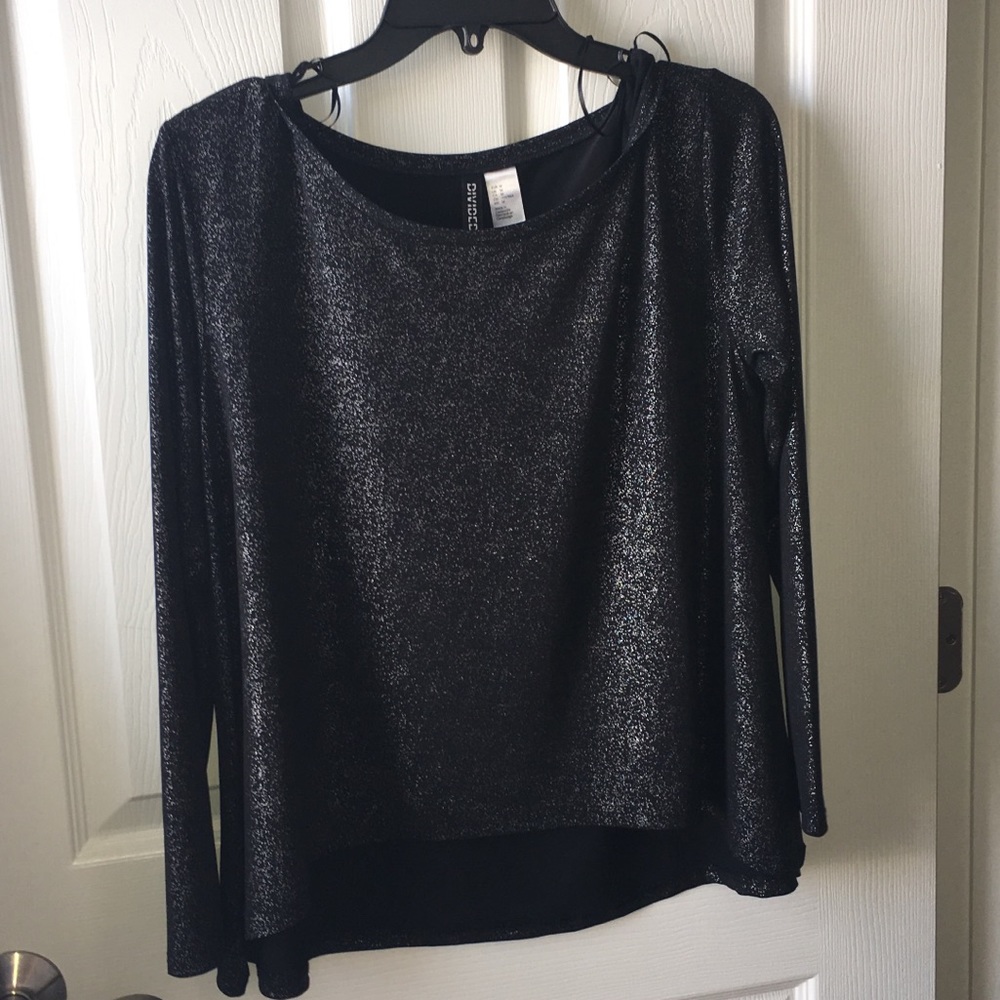 Long Sleeve Black Sparkly Top